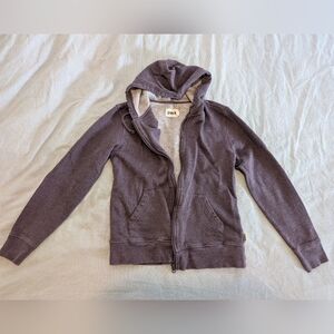 Pact 100% Organic Cotton Zip Up Hoodie Jacket Fleece Sweatshirt Small Purple